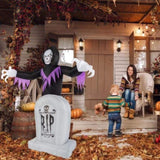 ZNTS 8ft Garden 3pcs LED String Lights Grim Reaper and Grave Inflatable Halloween Decoration 52188395