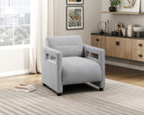 Luxury Home Furniture Accent Chair Gray Seat Cushion Boucle Upholstery Plywood Frame 1pc Armchair B011P304427