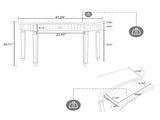 47" Half-Moon Mirrored Console Table with Fluted Glass & Crystal Knob Drawer - Silver Entryway W1445P322849