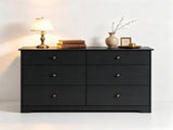 () Double-Column 6-Drawer Chest Particleboard and Paulownia Drawer Dresser with 04864965