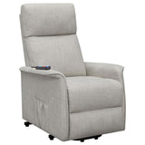 Beige Upholstered Power Lift Recliner with Wired Remote B062P145469