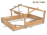 Full Size Floor Bed with Guardrails and Roof, Kids House Floor Bed with a Small Built-in Tray and W1580P396333