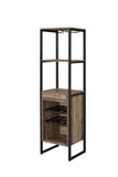 ZNTS Weathered Oak and Black Wine Rack with 1 Drawer B062P184584