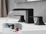 Bathroom Faucets for Sink 3 Hole Black 8 inch Widespread Bathroom Sink Faucet with Pop Up Drain W1932P181996