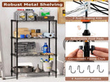 4-Tier Heavy-Duty Metal Wire Shelving, 600 lbs Total Load Capacity with Anti-Toppling Kits for 31552337