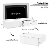 ON-TREND Elegant TV Stand Arched Design for TVs Up to 80", Modern Dual Purpose Coffee Table N721P329091K