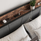 Queen Size Bed Frame, Storage Headboard with Charging Station and 2 Drawers, Solid and Stable, Noise W840137808
