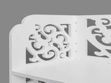 Wood-plastic Board Six Tiers Carved Shoe Rack White B 86980088