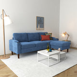 ZNTS Convertible Combination Sofa Sofa L-Shaped Sofa with Storage Cabinet Footstool, Living Room Navy W2012126503