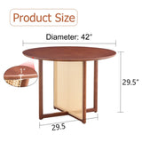 Chinese countryside retro walnut solid wood round table, simple modern imitation rattan table, W1512P355086