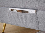 Modern Teddy Upholstered Accent Loveseat Sofa With Side Pocket,Folding Sleeper Sofa Bed With W1117P303446