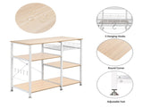 4-Layer Microwave Oven Rack with Pull-Out Basket and X-Shaped Cross Bracket on the Back 06022263