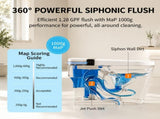 Smart Toilet with Bidet Seat,Auto Open/Close Seat, Foot Sensor, LED Display,Night Light, Warm Water W3598P508843