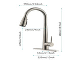 Kitchen Faucet Pull Down Sprayer Brushed Nickel, High Arc Single Handle Kitchen Sink Faucet 95498826