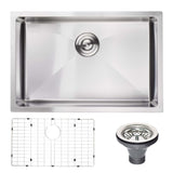 27" L X 18" W Undermount Kitchen Sink With Sink Grid W122546261