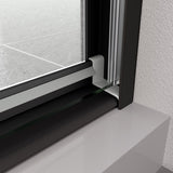 ZNTS Bypass shower door, sliding door, with 1/4" tempered glass and Matted black finish W2122131032