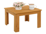 Wooden Square Side End Table Patio Coffee Bistro Table Indoor Outdoor Natural 59916262