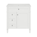 30'' Bathroom Vanity with Top Sink, Modern Bathroom Storage Cabinet with 2 Drawers and a Tip-out N710P206904K