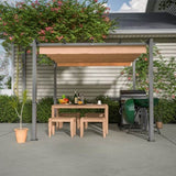 ZNTS 10' x 10' Aluminum Patio Pergola with Retractable Pergola Canopy, Backyard Shade Shelter for Porch, W2505P155204