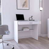 80 C Writting Desk, Compact Workstation with Drawer and Lower Shelf B070P173215