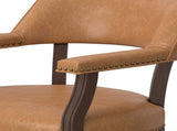 Gorman Dining and Game Chair in Walnut with Saddle Faux Leather B050P412223