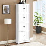 ZNTS Tall Storage Cabinet with 8 Doors and 4 Shelves, Wall Storage Cabinet for Living Room, Kitchen, W1693111251