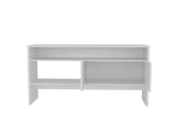 Console Table 31.8" H, with 2 Doors and 3 Shelves, White B097P250861