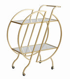 Gold Bar Carts for The Home Bar Serving Cart, Rolling Bar Cart Gold with Lockable Caster Wheels, W3123P480999