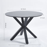 ZNTS 42.1"BLACK Table Mid-century Dining Table for 4-6 people With Round Mdf Table Top, Pedestal Dining W234P143405