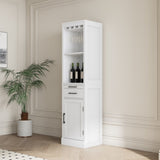White color modular wine bar cabinet Buffet Cabinet with Hutch for Dining Room W331P195808