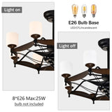 Dia 33 inch Chandelier Ceiling Fan With Remote Control,DC Motor ,6 Speed,3 ABS Blades for Bedroom W1592P207466