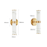 Golden Elegant Resin Wall Sconce,Set of 2,Modern Vertical Light Fixture for Bathrooms, Hallways, W1340P189553