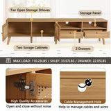 Boho TV Stand for TVs up to 85'' , Modern Farmhouse Media Console, Entertainment Center with Solid N710P222882P