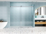 56" - 60" W x 76" H Frameless Shower Door Soft-closing Single Sliding, 1/4" Tempered Glass W1573P198748