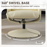 011-Massage Recliner Chair with Ottoman, 360&deg Swivel PU Leather Reclining Chair with Wrapped Base W2636P262427