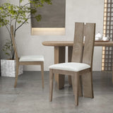 ZNTS Dining Chair Set of 2 MDF, sponge .PU Leather Upholstered Cushion Seat Wooden Back Side Chairs Wood W876126496