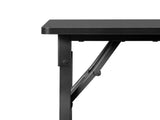 Black MDF Folding Nail Desk with 2 Drawers, Cabinet Door & Storage Shelf 89278371