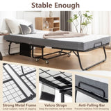 Folding Bed with Mattress, SPortable Foldable Bed with Storage Cover, SRollaway Bed for Adults with W1422140107