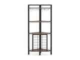 4 Tier Corner Wine Rack with Glass Holder, Storage Shelves and Bottle Display 50861799