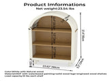 Arched Small Bookcase,Arched Storage Cabinet,Wooden Modern Arched Top Bookshelf 3 Shelves,White 11796895