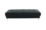 Black Bonded Leather Extra large Ottoman Metal Legs 1pc Ottoman HSESF00F7228