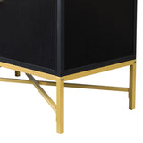 U_STYLE Distinctive Features of Four-Door Sideboard with Metal and Cross-Leg Design,Suitable for N711P170791B