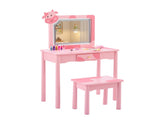 Pink MDF solid wood legs, spray paint silkscreen printing, cow pattern, 1-drawer children's 02786940