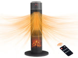 33" Tower Space Heater with 3D Flame, 1500W Portable Electric Heater with Thermostat, 60&deg 35471126