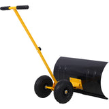 Snow Shovel with Wheels, Snow Pusher, Cushioned Adjustable Angle Handle Snow Removal Tool, 29" 41813238