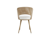 Wicker dining chairs - 4-piece set - Farmhouse soft padded cane back kitchen chair with sponge 31686339