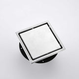 6 Inch Square Shower Drain with 2-in-1 Flat & Tile Insert Removable Cover, 304 Stainless Steel with 05710814