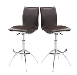 ZNTS Modern Barstool Leatherette/Chrome Adjustable Height In Brown Color B091119811