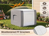 27 Gallon Outdoor PP Deck Box Waterproof Patio Storage Box with Side Handles & Dual-Tone Design-Gray 59437572