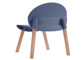 Summer - 4-Pack Grey Blue Chairs Red Oak Wood Legs & PP Seat, Indoor Dining & Living Room W3450P322868